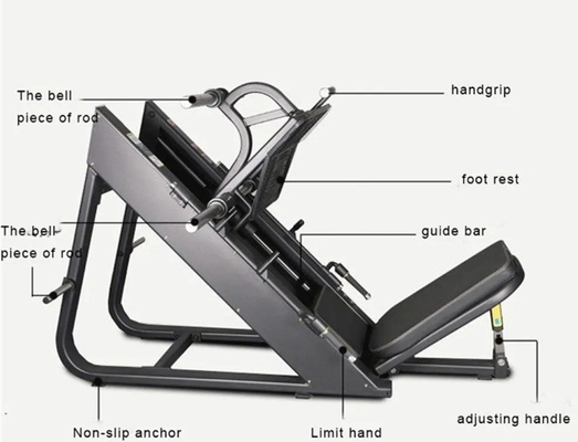 Beinpress Trainer für Krafttraining Fitnessstudio 45 Grad Gewichtsplatte geladen