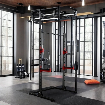 Style Cage Squat Rack Home Gym Trainer mit Gewichtsbank Barbell Bar und 1100*1300*2100