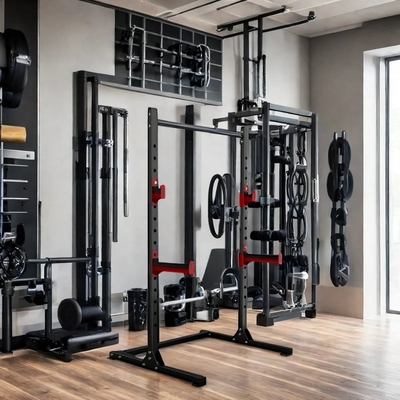 Style Cage Squat Rack Home Gym Trainer mit Gewichtsbank Barbell Bar und 1100*1300*2100