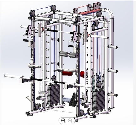 Multifunktionale umfassende Trainingsstation mit Smith-Maschine und Squat-Rack