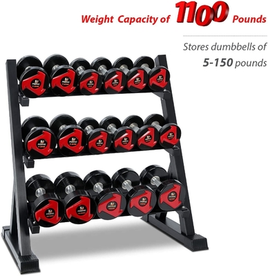 KARTONEN-GROß 1230*460*120mm Freie Gewichtsregale für kommerzielle Fitness 3 Stufe Dumbbell Rack