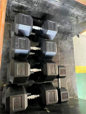 Customized Logo Hex Gummi beschichtet Dumbbells für Heim Fitness Fitness-Ausrüstung 2.5kg-50kg