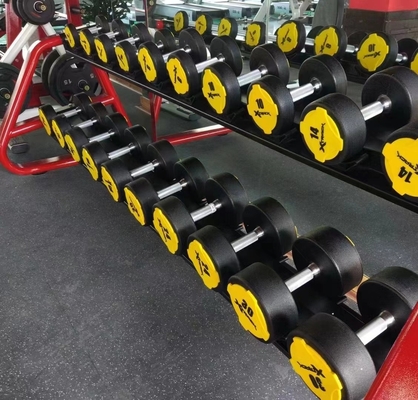 Individuelles Logo Fitnessstudio Fitnessgeräte Gummibedeckung Dumbbells für die Marktnachfrage
