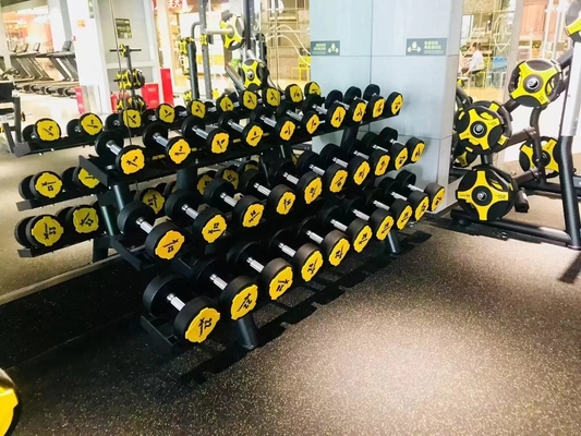 Individuelles Logo Fitnessstudio Fitnessgeräte Gummibedeckung Dumbbells für die Marktnachfrage