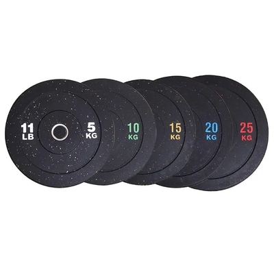 Customized Logo Availabled Farbpunkt Gummi Barbell Platte für Bumper Gewicht Training