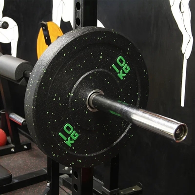 Customized Logo Availabled Farbpunkt Gummi Barbell Platte für Bumper Gewicht Training