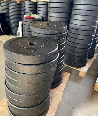 Customized Logo Availabled Farbpunkt Gummi Barbell Platte für Bumper Gewicht Training