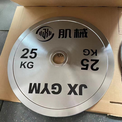 Krafttraining Barbell mit Gewichtsplatten Set und Silber Chrome Platte Barbell Set
