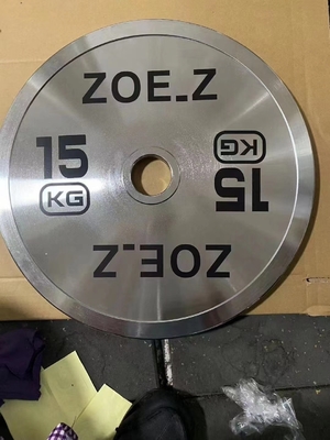 Krafttraining Barbell mit Gewichtsplatten Set und Silber Chrome Platte Barbell Set