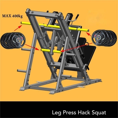 Personalisiertes Logo verfügbar Gym Fitness-Ausrüstung 2 in 1 Leg Press und Hack-Maschine