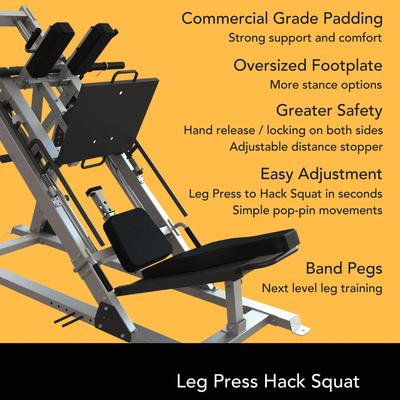 Personalisiertes Logo verfügbar Gym Fitness-Ausrüstung 2 in 1 Leg Press und Hack-Maschine