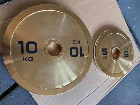 Krafttraining leicht gemacht Gold Chromplatte Gusseisen Barbell mit Gewichtsplatten Set