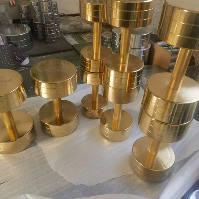 Krafttraining leicht gemacht Gold Chromplatte Gusseisen Barbell mit Gewichtsplatten Set