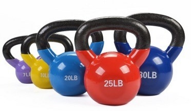 Farbenfrohe, pulverbeschichtete Kettlebell aus Gusseisen Ein Muss für Unisex-Fitness-Enthusiasten
