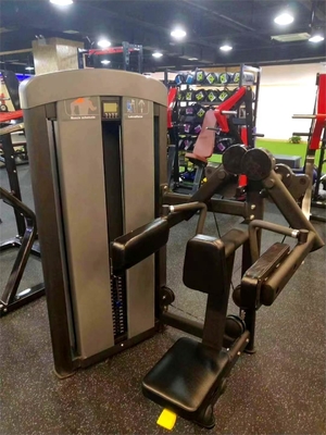 Bicep-Training mit einer sitzenden Seitenhebe-Gewichtsübungsmaschine erleichtert