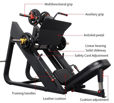 Optional Auswählbare mittlere Laderplatte geladene Fitnessgeräte 45° Beinpresse