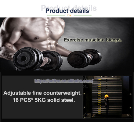 Zwei Schichten elektrostatische Pulverbeschichtung Bizeps Curl Triceps Maschine für effektive Trainingseinheiten