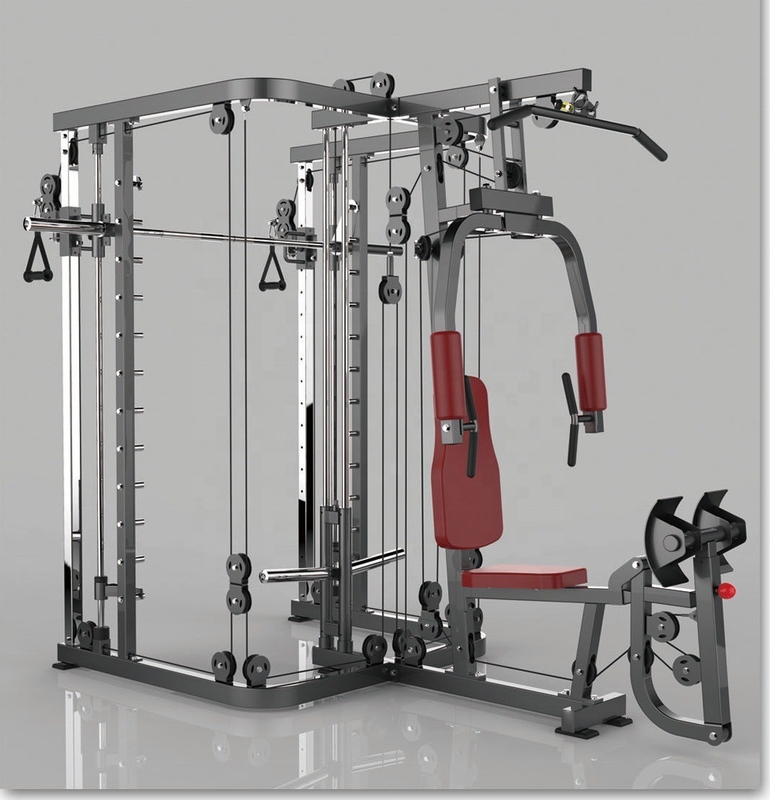 Heim Fitnessstudio-Ausrüstung für Krafttraining Mehrfunktions-Power Squat Rack Smith-Maschine