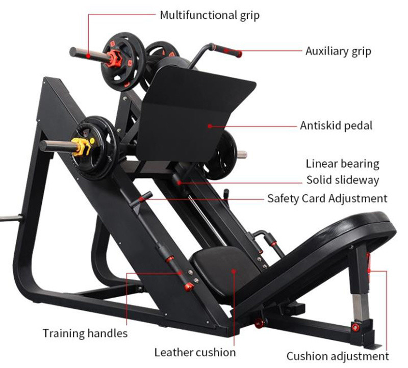 Leg Press Gym Ausrüstung Mittelschwerer Stahl für Indoor Fitness Bodybuilding Übung