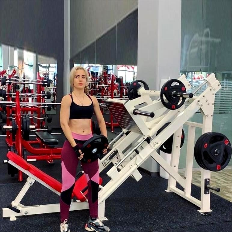 Plattenbelastete 45-Grad-Linien-Beinpresse für Muskelkraft-Training in Fitnessstudio-Ausrüstung