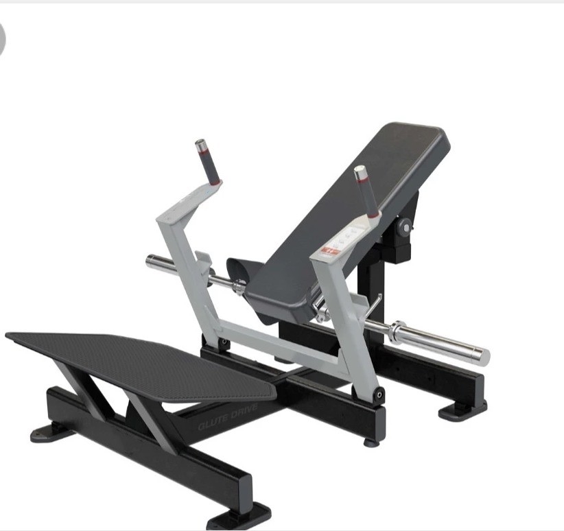 Plate-laden Glute Drive Barbell Hüft Schubmaschine Ein Muss für Krafttraining