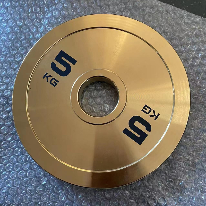 Krafttraining leicht gemacht Gold Chromplatte Gusseisen Barbell mit Gewichtsplatten Set