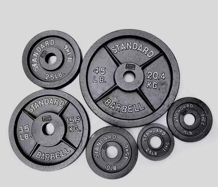 Gummioberfläche Gusseisen Barbell Gewichtsplatte für Gewerbe und Zuhause 5kg 10kg 20kg 50kg